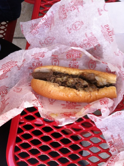 A photo of a Philly Cheesesteak without cheese wiz